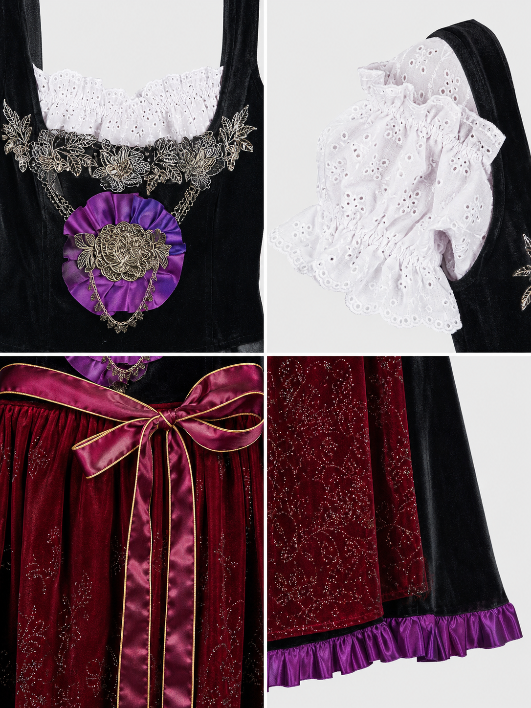 Ethnic-Style Costume Dress with Bow detail view