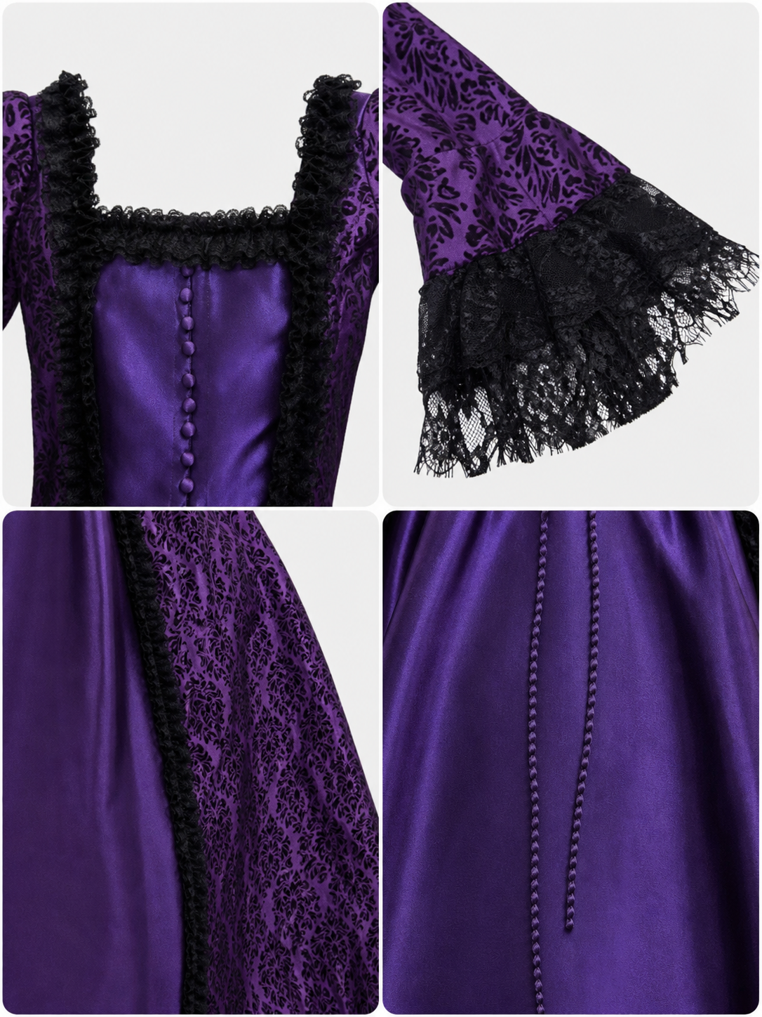 Victorian Dress with Lace and Long Sleeves product detail composite
