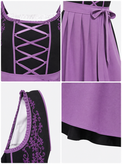 Dirndl-Style Dress with Apron and Lacing