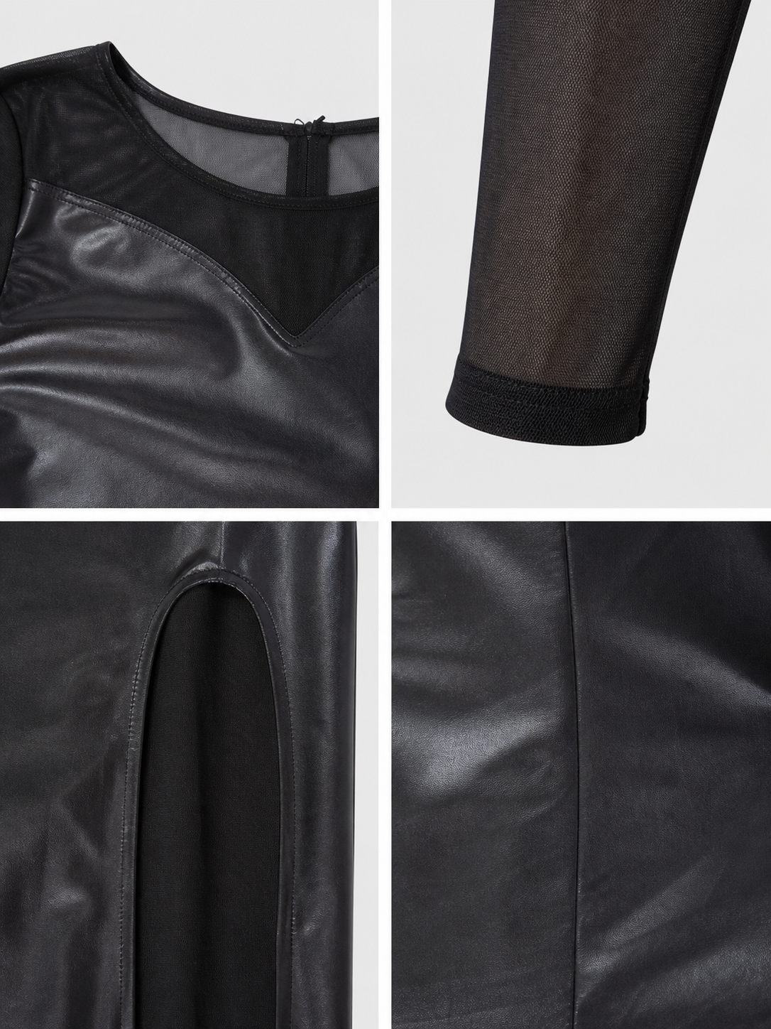 Witch Costume: Black Dress with Slit and Sleeves