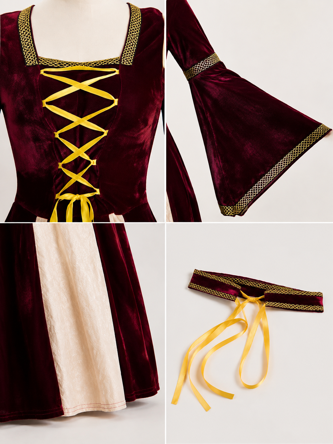 Medieval Long-Sleeve Stage Dress detail view
