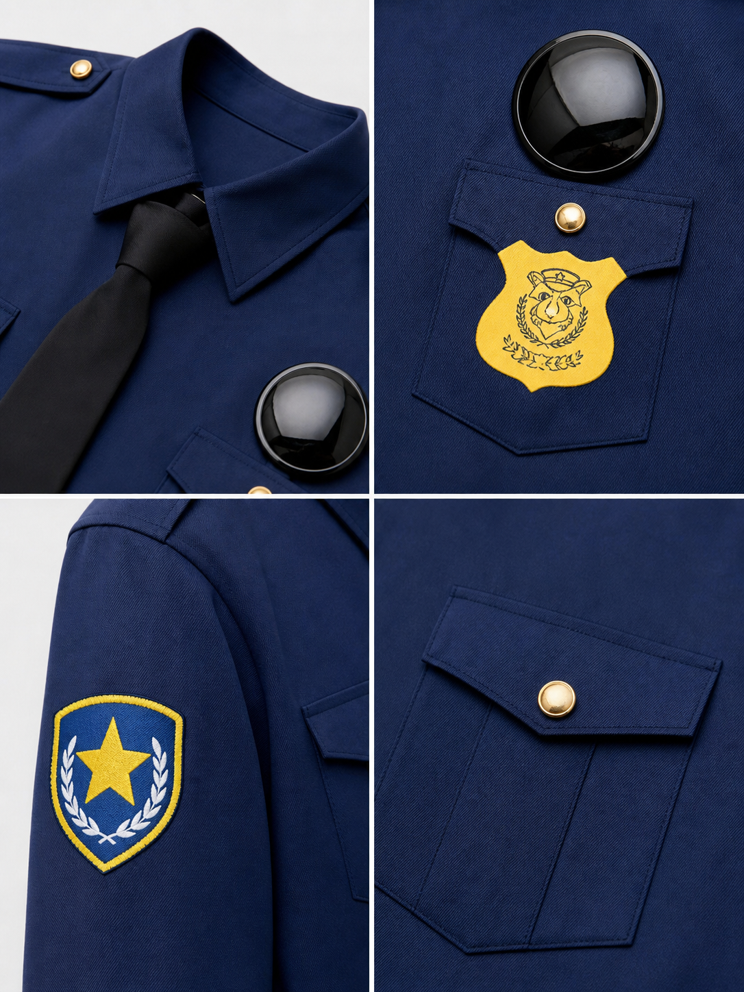 Nick Fox Cosplay Costume, Police Uniform