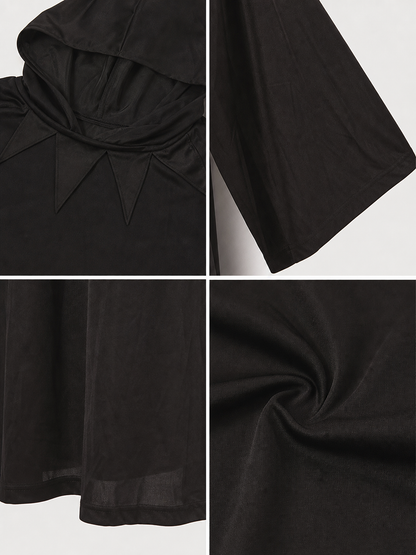 Black Hooded Cloak for Halloween and Cosplay