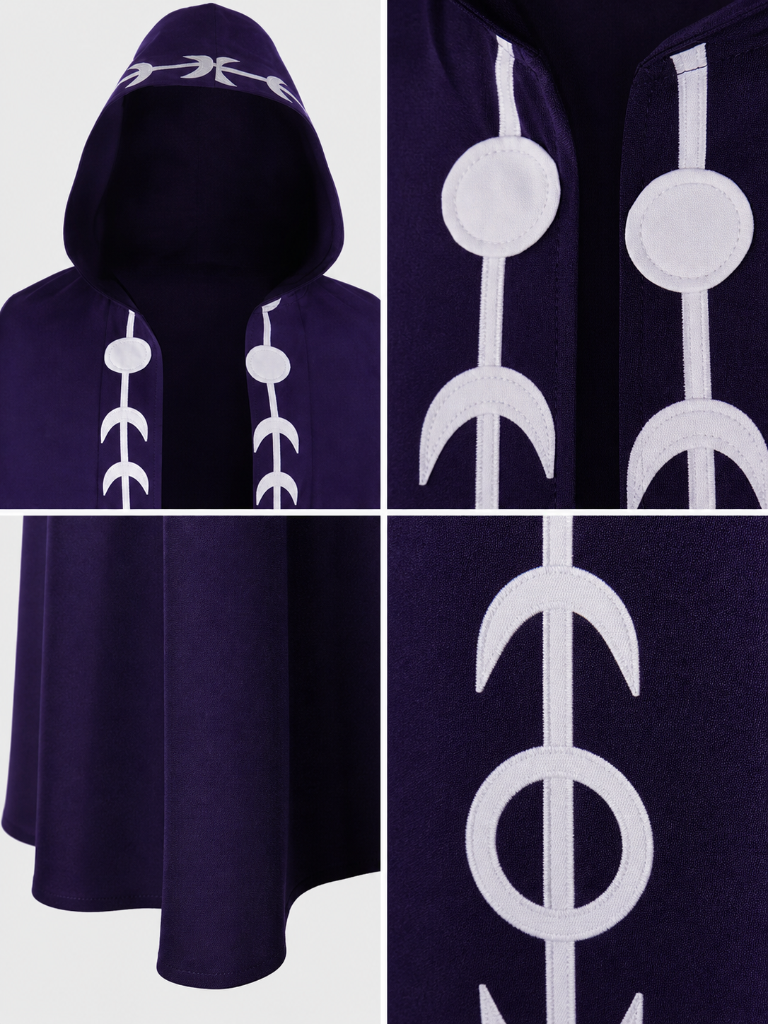 Purple Hooded Cape in Medieval Style