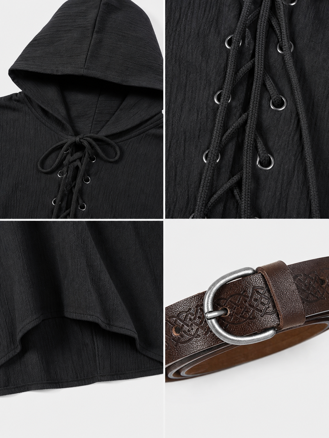 Medieval Cotton-Linen Hooded Tunic