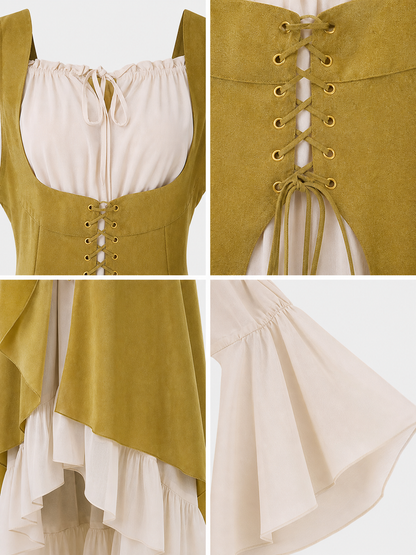 Renaissance-Style Lace-Up Costume Dress