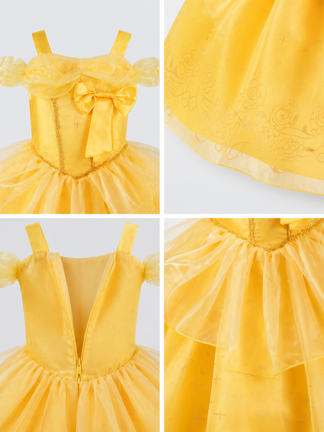 Yellow Princess Costume for Halloween and Cosplay detail view