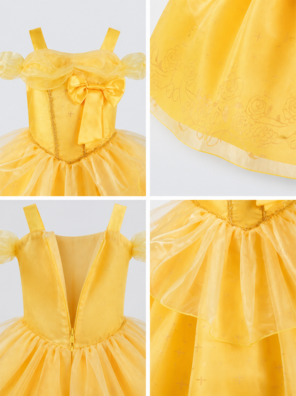 Yellow Princess Costume for Halloween and Cosplay detail view