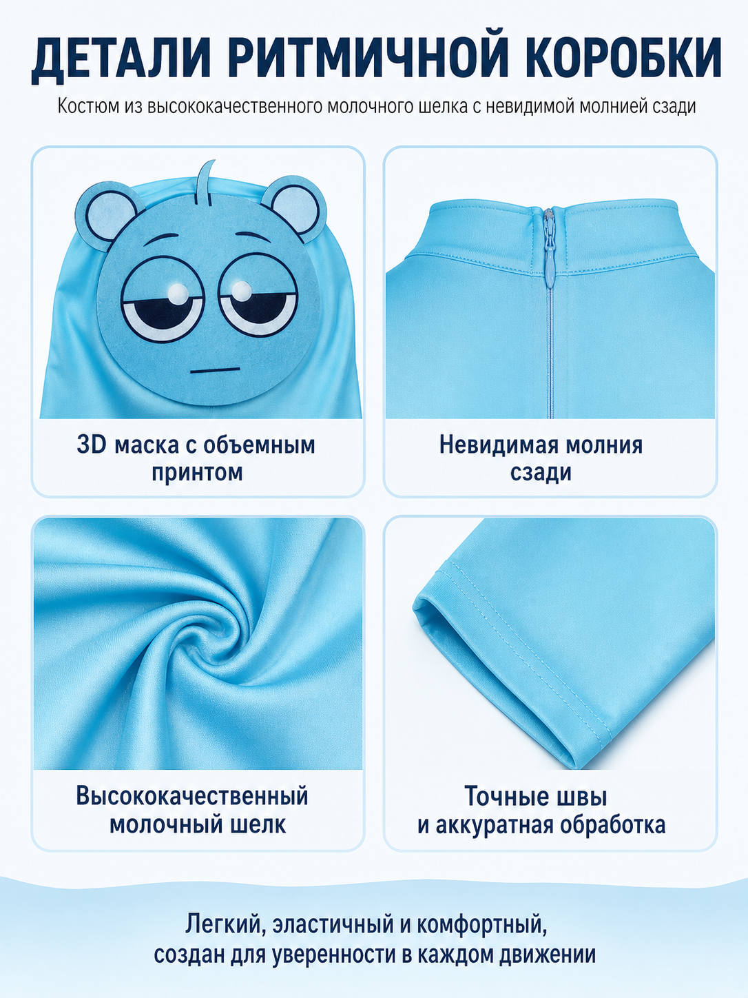 Blue Alien Jumpsuit with Antenna detail view