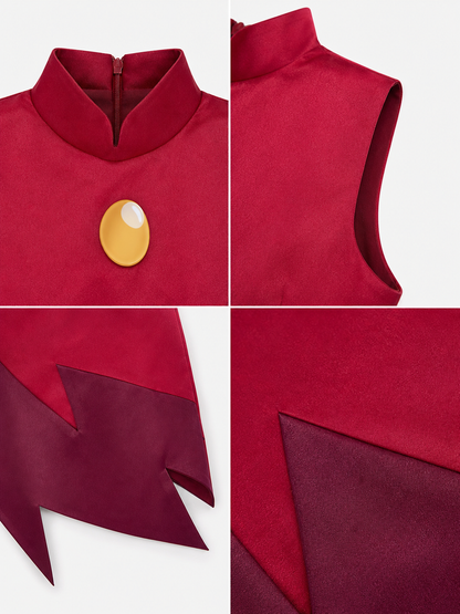 Edalyn Cosplay Dress, Dark Red, Sleeveless