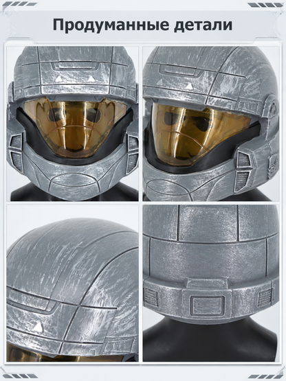 Gray and Gold Carnival Mask for Halloween and Cosplay detail view