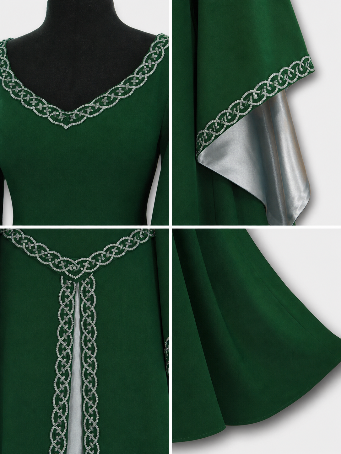 Long Celtic-Style Embroidered Dress