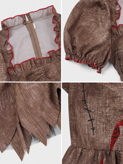 Halloween Costume Dress with Torn Hem
