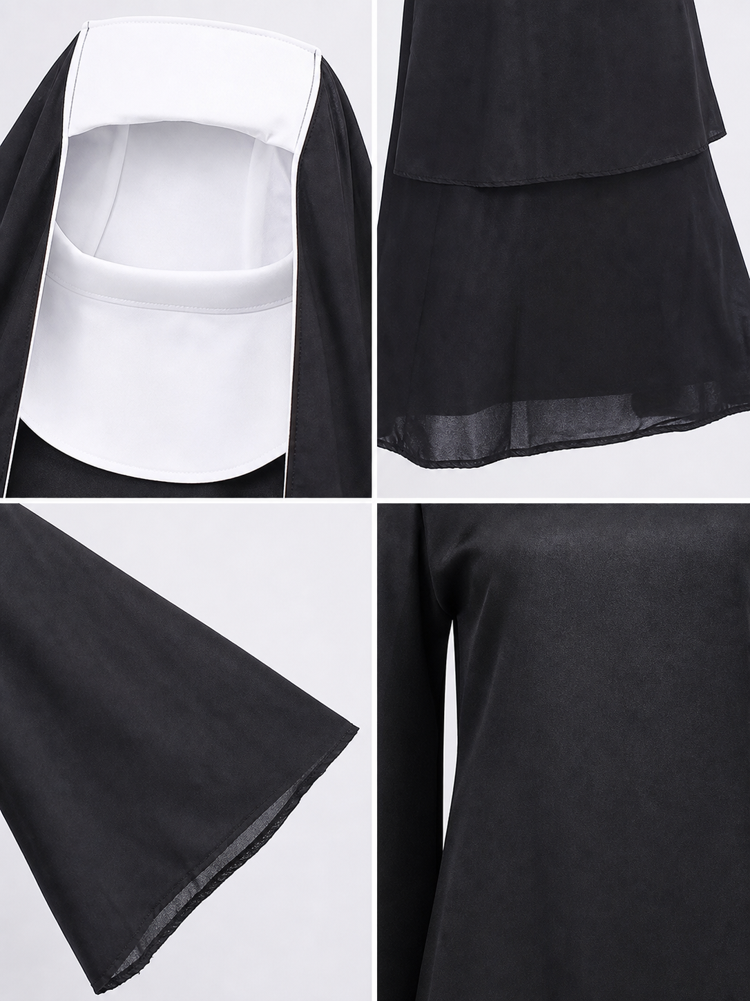 This nun costume is designed for an expressive themed look and is suitable for