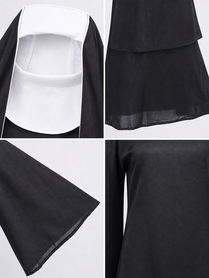 This nun costume is designed for an expressive themed look and is suitable for