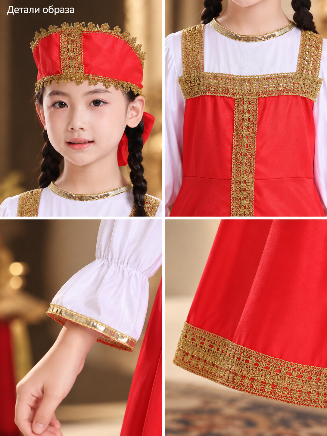 Red Carnival Dress with Headpiece detail view