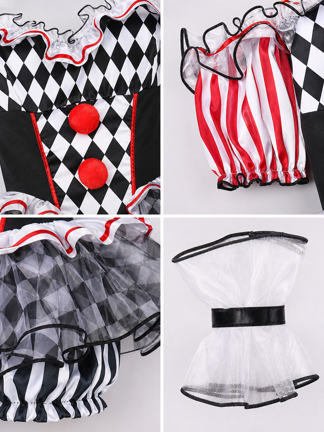 Clown Costume with Hat and Stockings