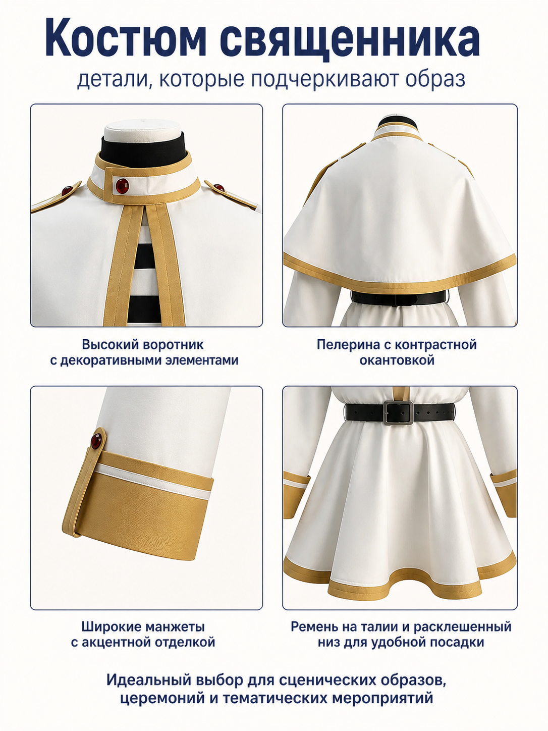 Purple Frieren Cosplay Costume with Cape and Dress detail view