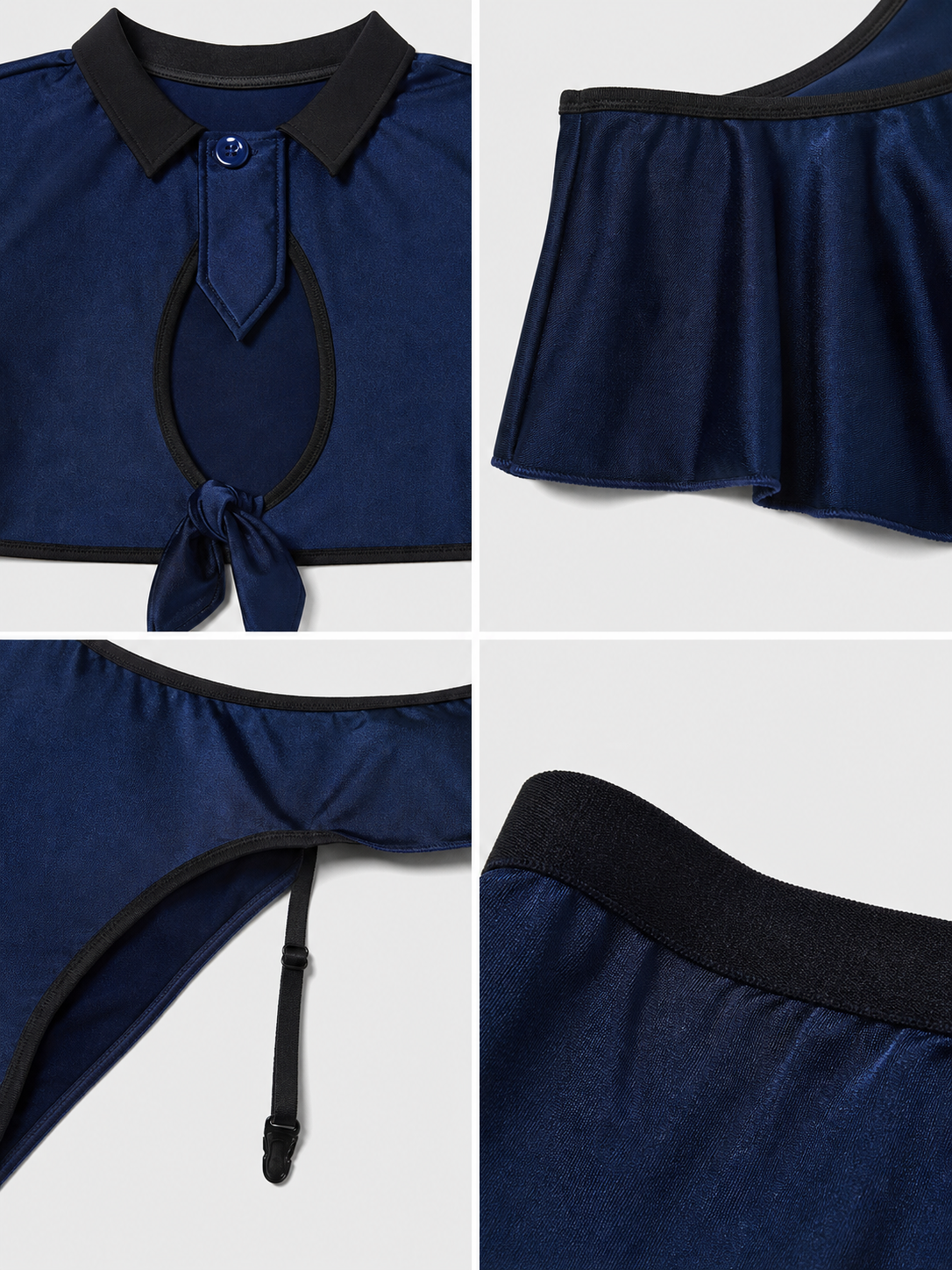 Two-Piece Dark Navy Police Costume with Cap