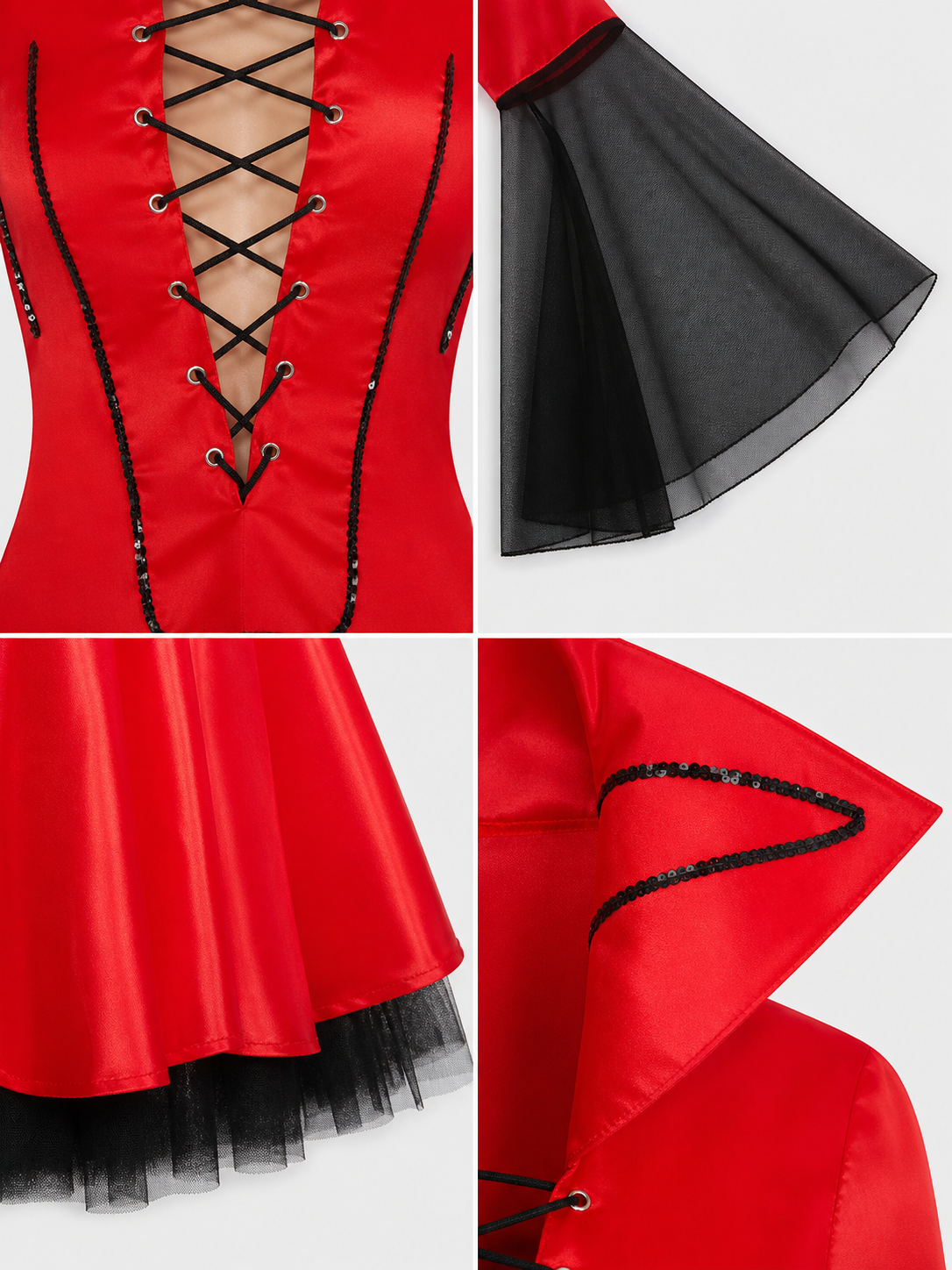 Red and Black Demon Costume for Halloween and Cosplay