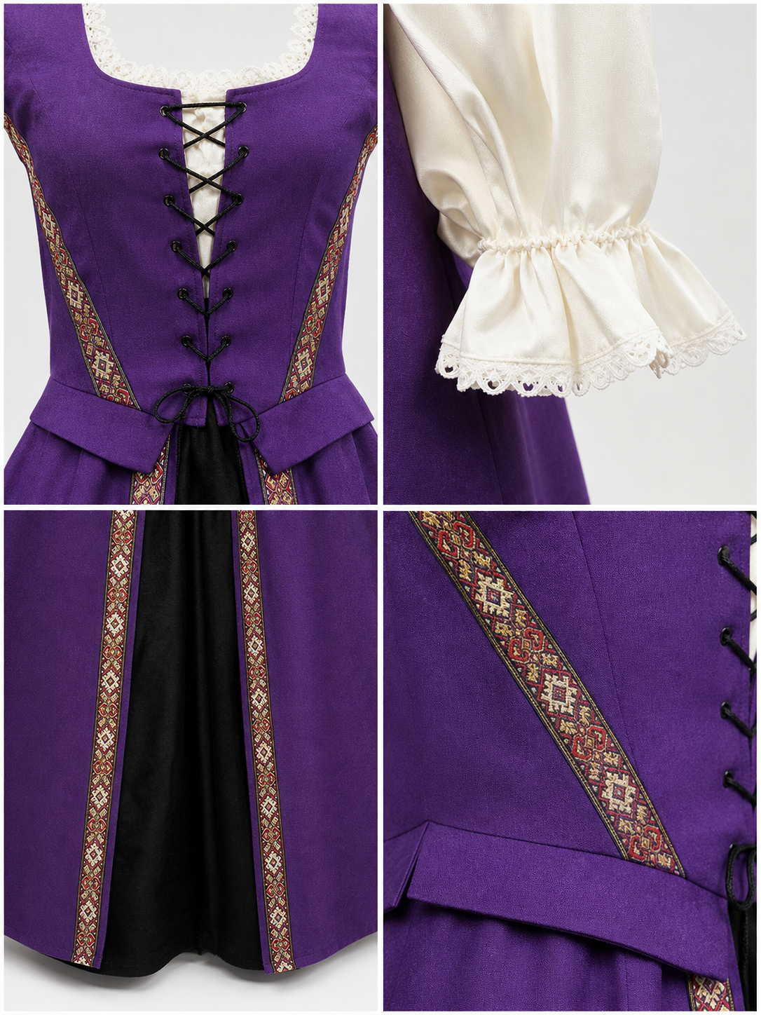 Renaissance Medieval-Style Dress with Lacing