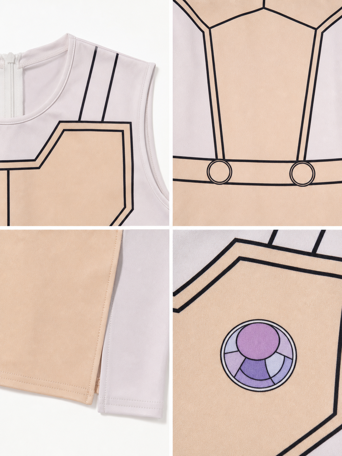 Cosplay Costume: Sleeveless Geometric Dress