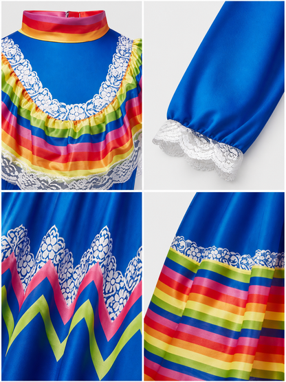 Costume dress with long sleeves, folk style