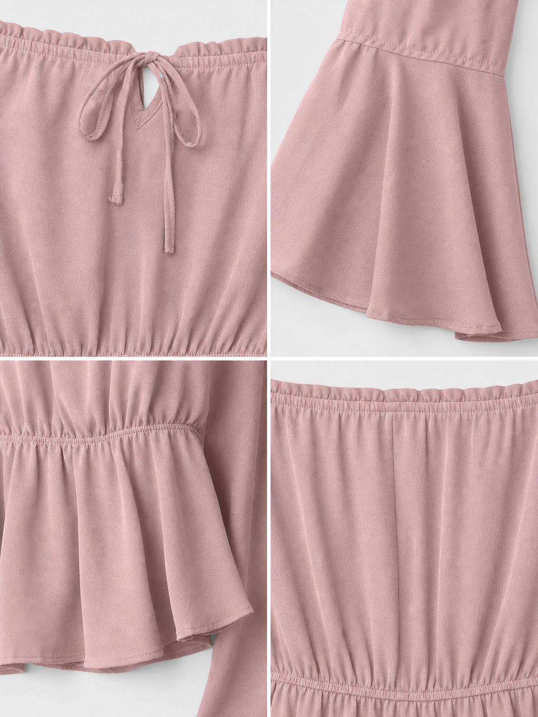 Off-the-Shoulder Blouse with Long Sleeves