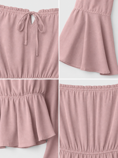 Off-the-Shoulder Blouse with Long Sleeves