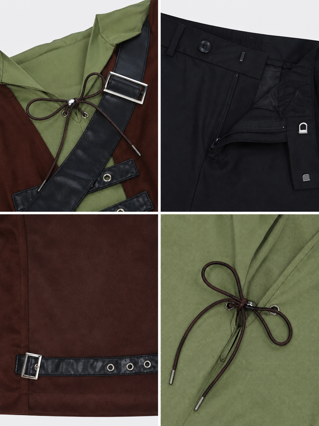 Green Arrow cosplay costume with vest and belt