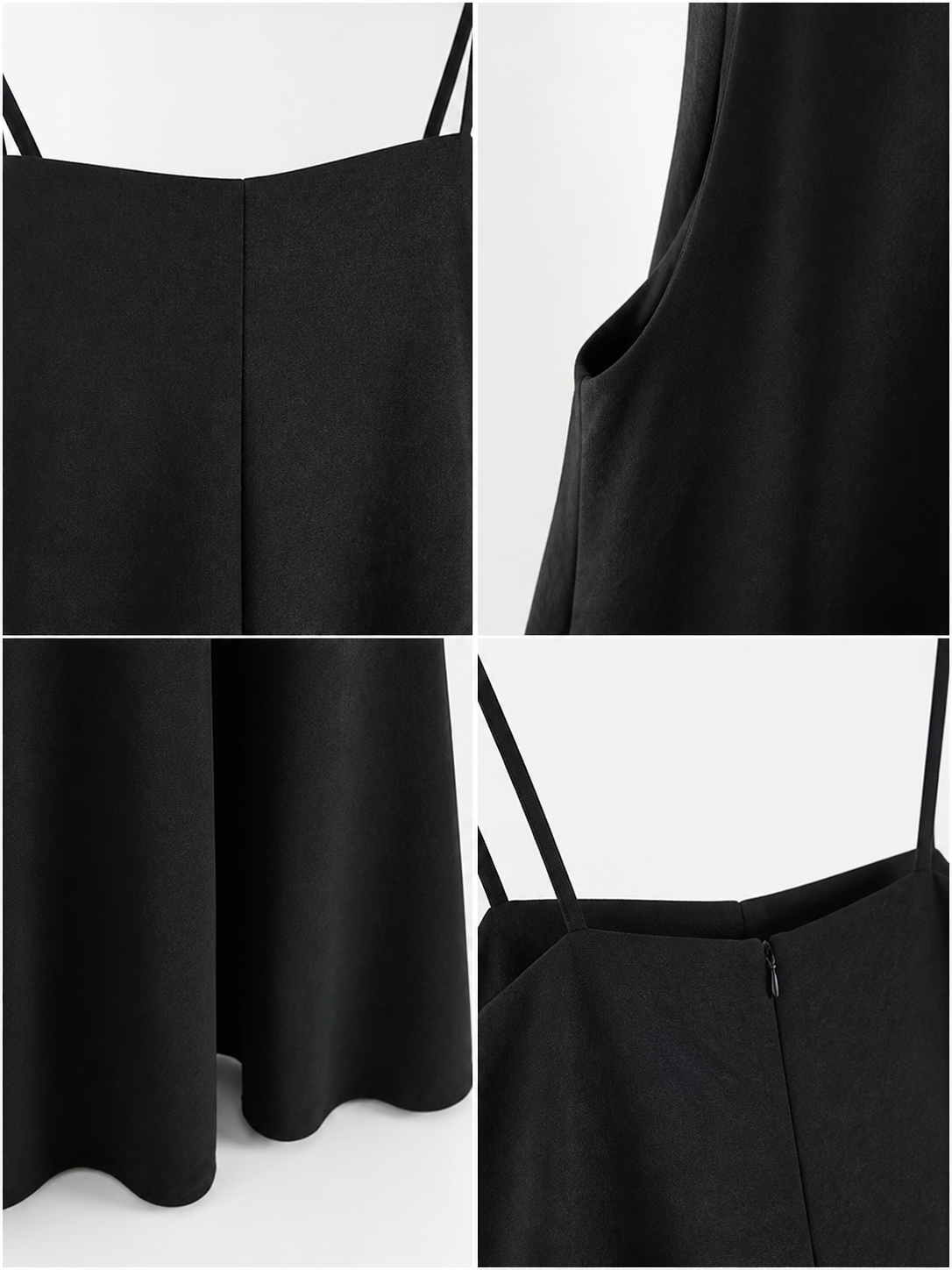 Loose Wide-Leg Black Cotton and Linen Overalls with Straps