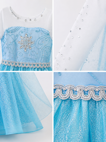 Light Blue Princess Costume for Halloween detail view