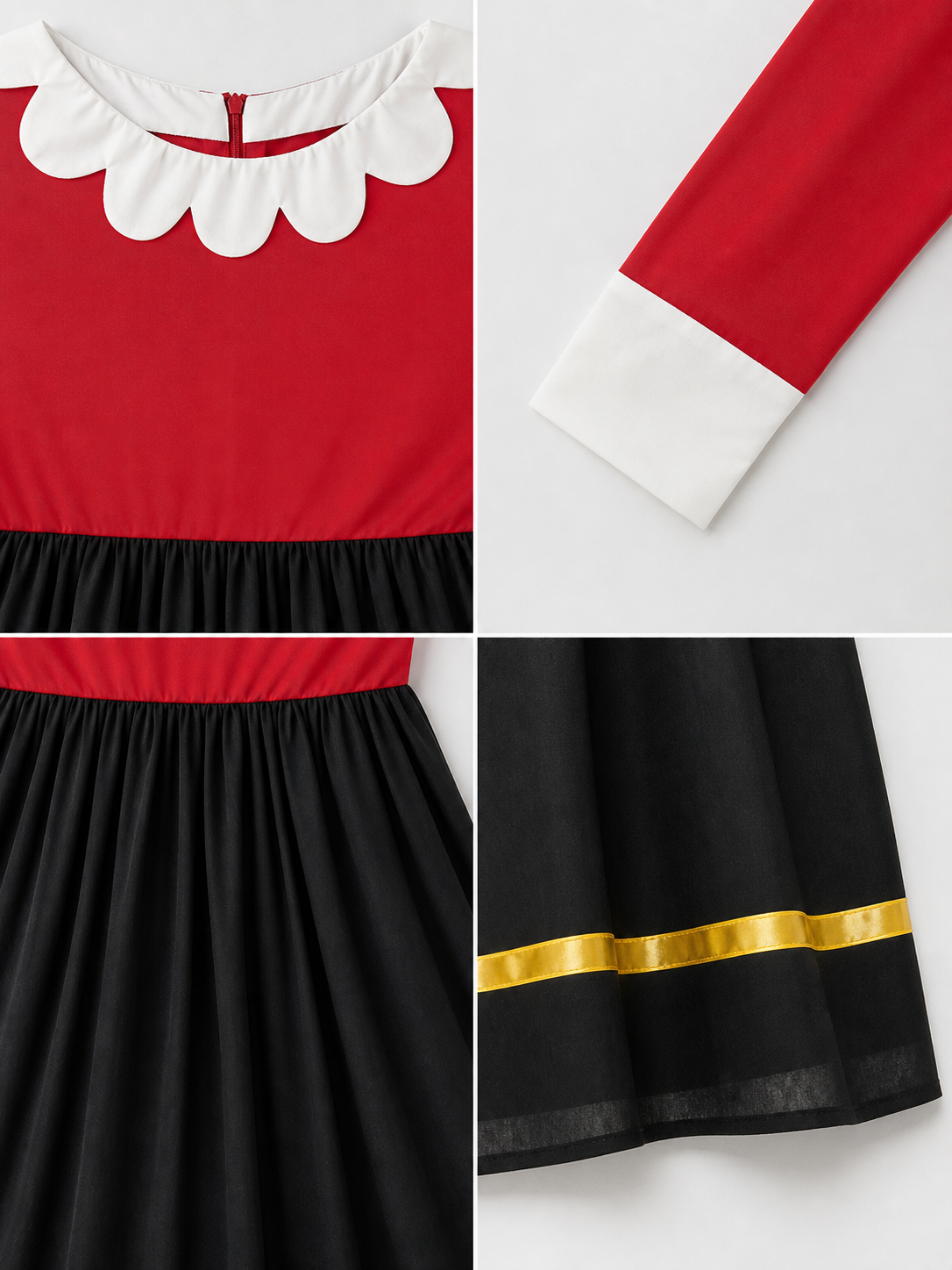 Cosplay Costume Dress with White Collar