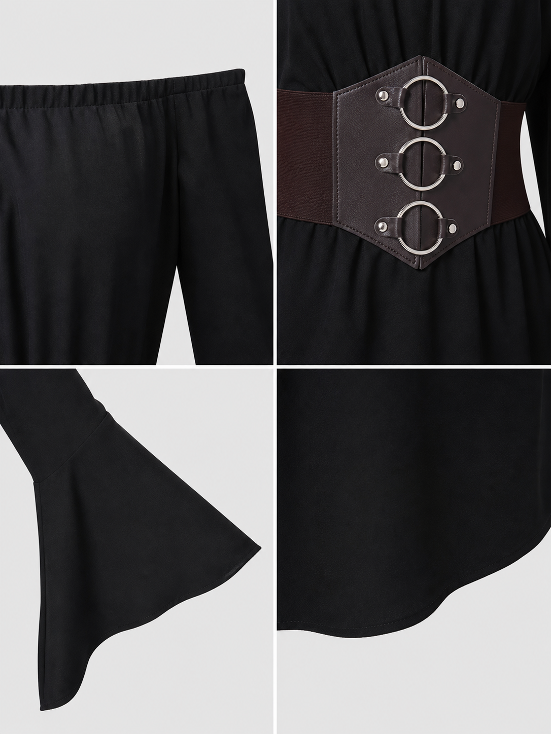 Pirate Blouse with Belt and Off-the-Shoulder Design