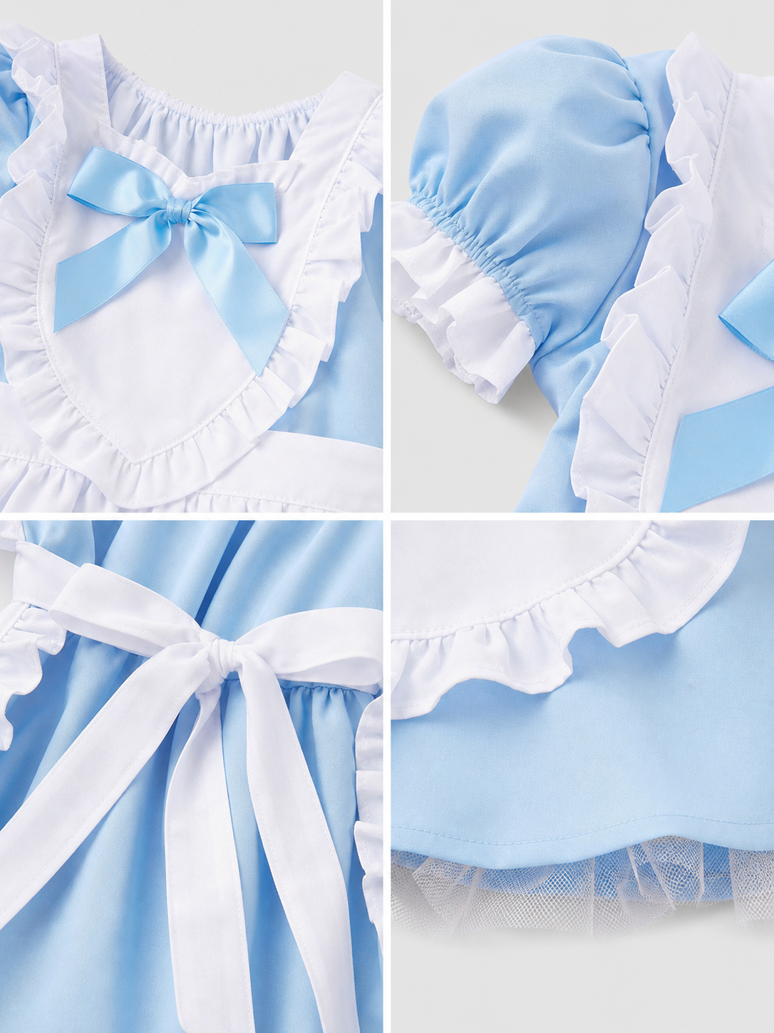 Maid-Style Dress with Apron and Headpiece