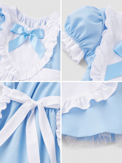 Maid-Style Dress with Apron and Headpiece