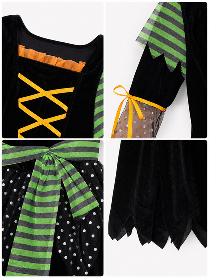 Witch-Style Costume Dress with Pointed Hat