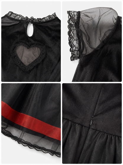 Black Demon Costume Dress with Horned Headband