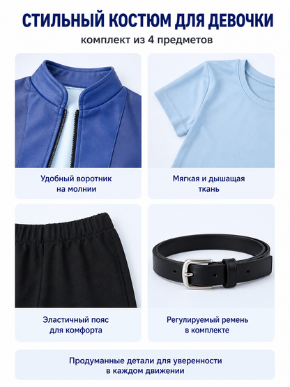Judy Costume: Jacket, T-Shirt, Pants, and Belt detail view