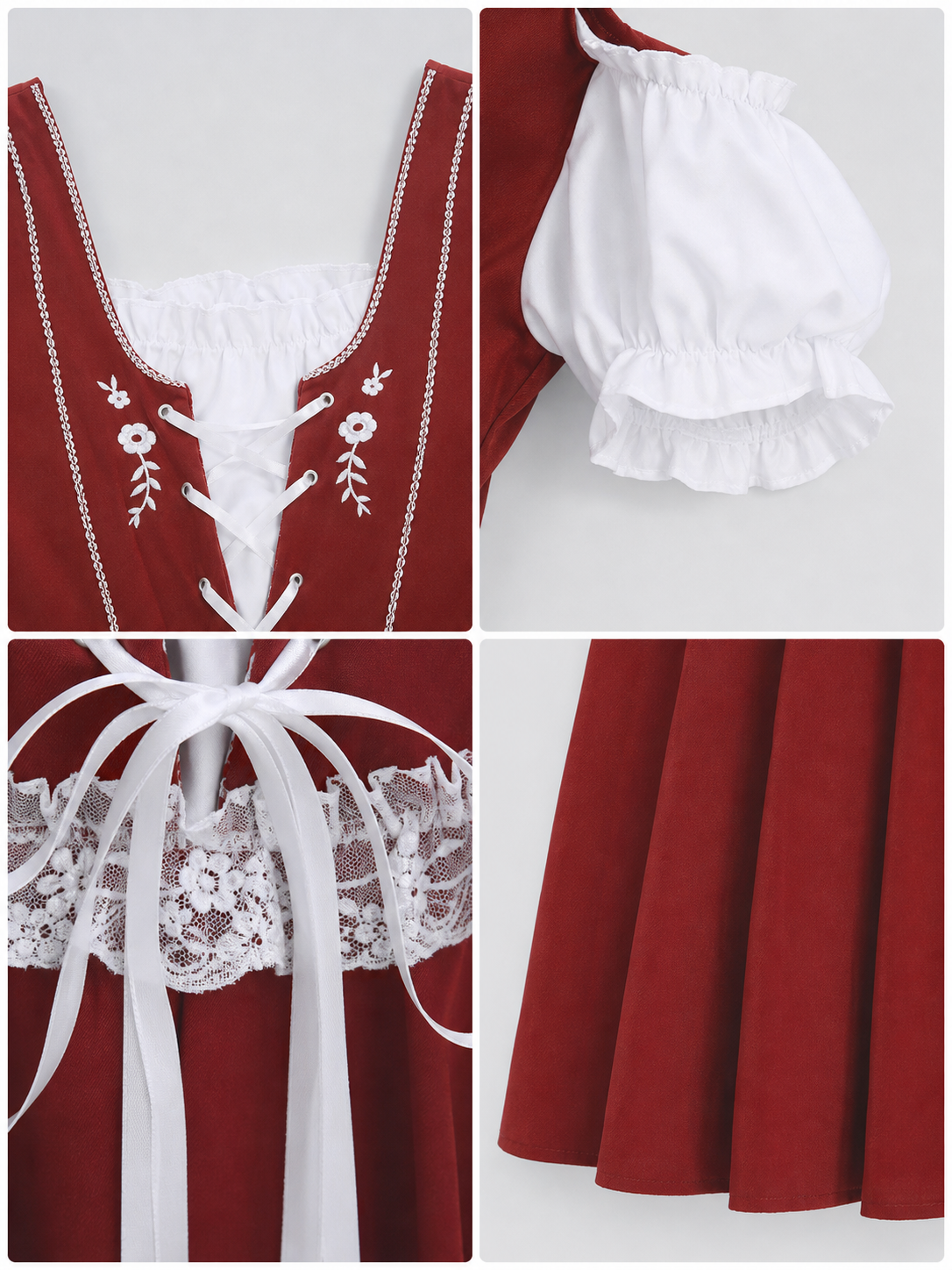European-Style Carnival Dress with Bonnet
