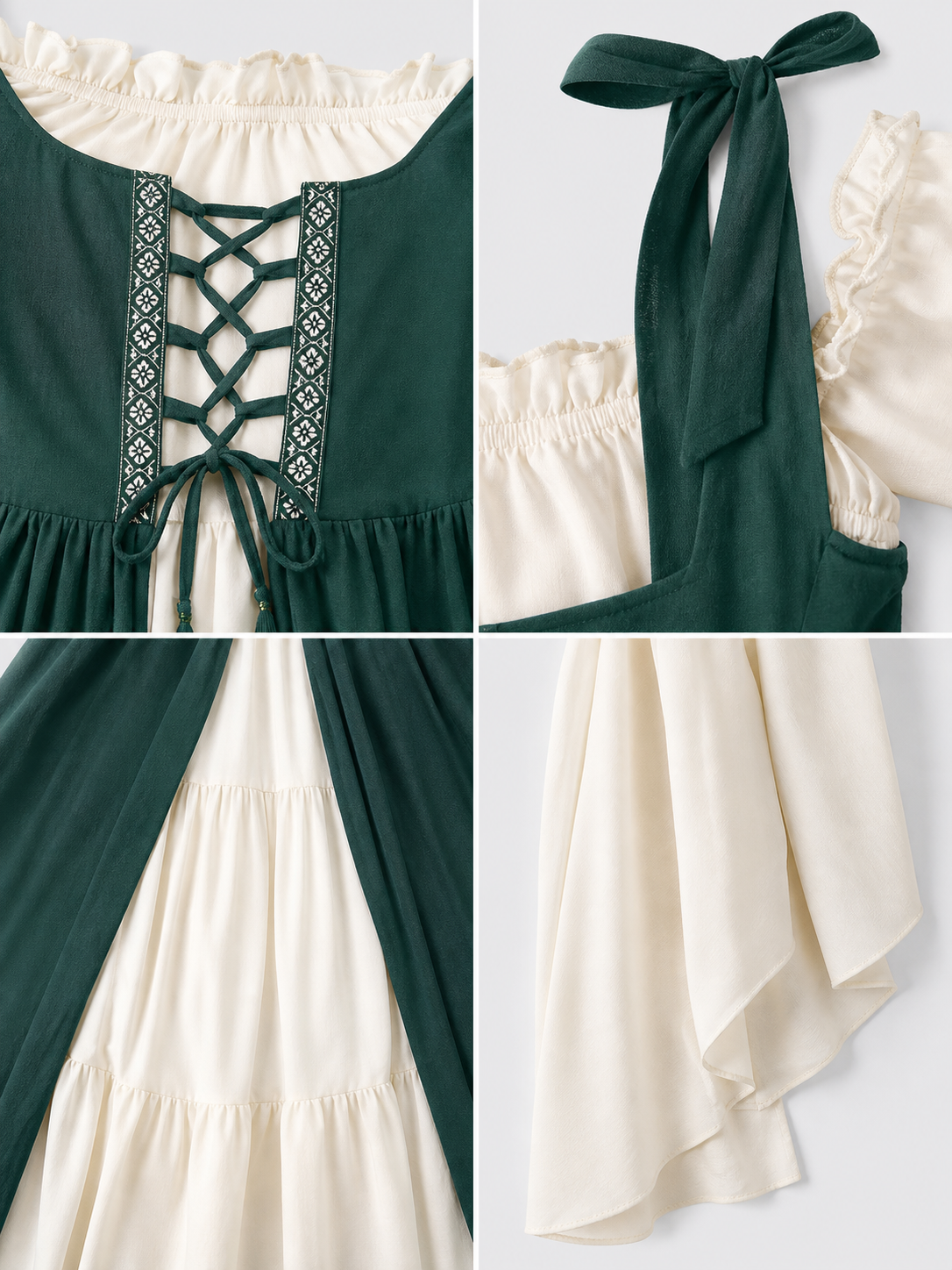 Layered Renaissance-Style Costume Dress
