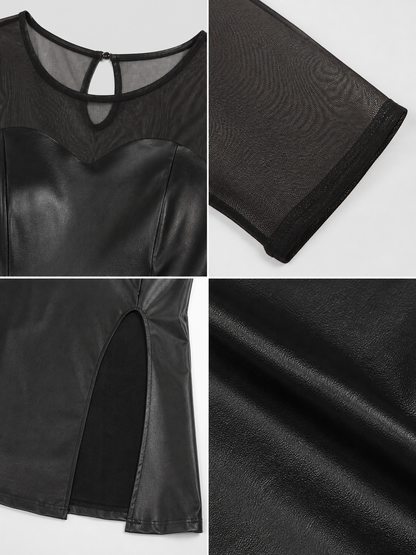 Witch Costume: Black Dress with Slit and Sleeves