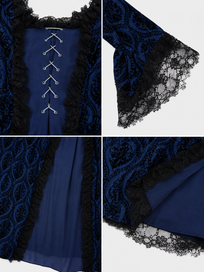 Medieval Dress with Lace and Full Skirt