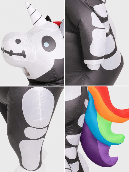 Inflatable Skeleton Unicorn Halloween Costume