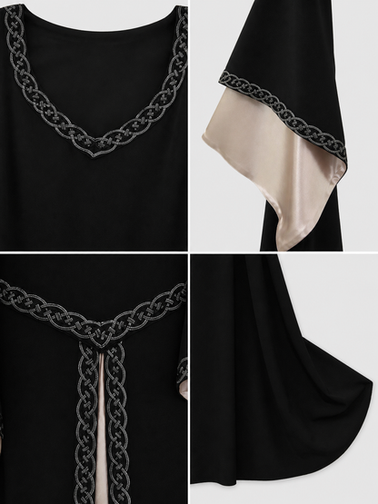 Long Black Dress with Celtic Trim