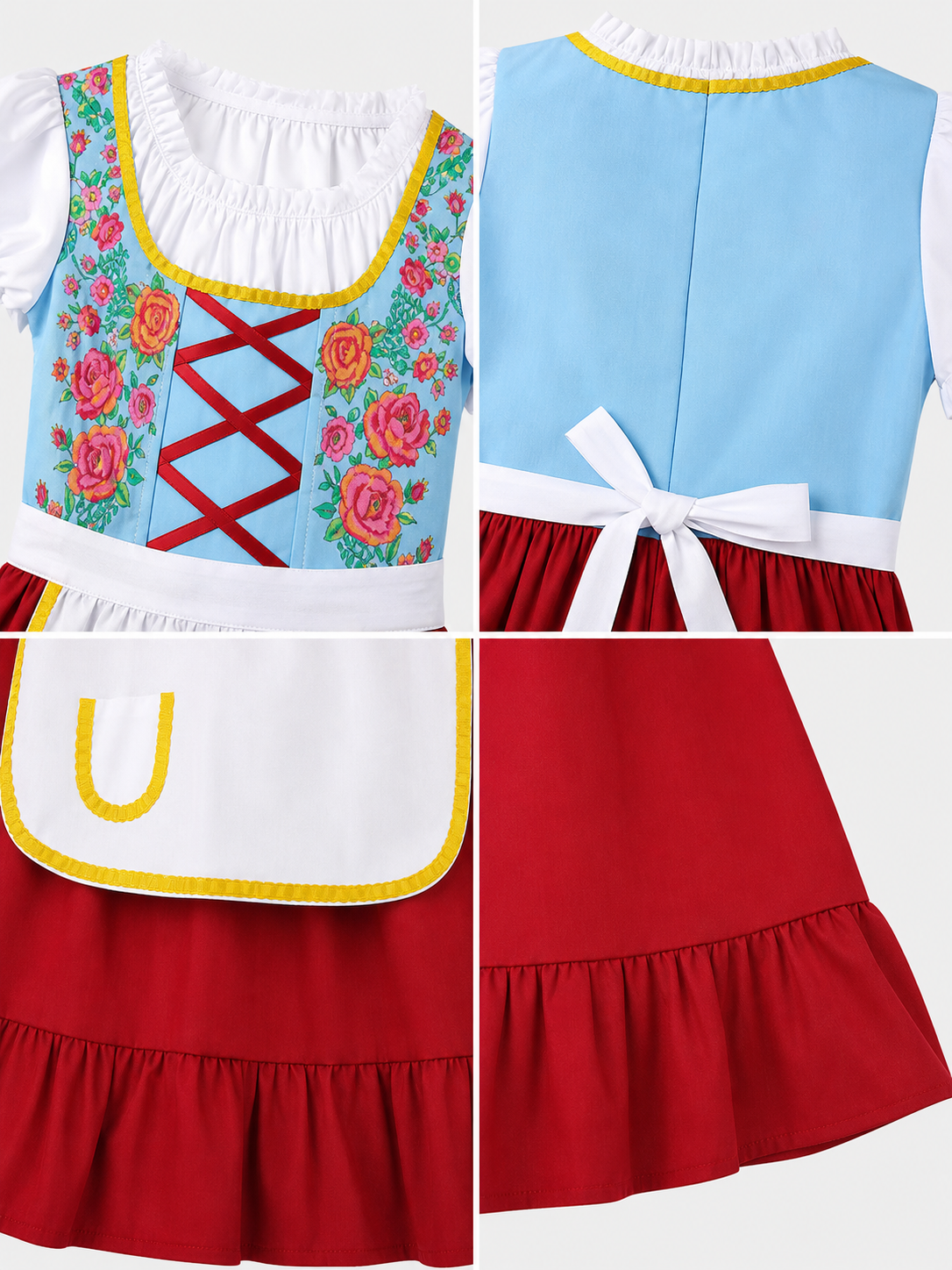 Carnival Costume Dress with Apron and Lacing