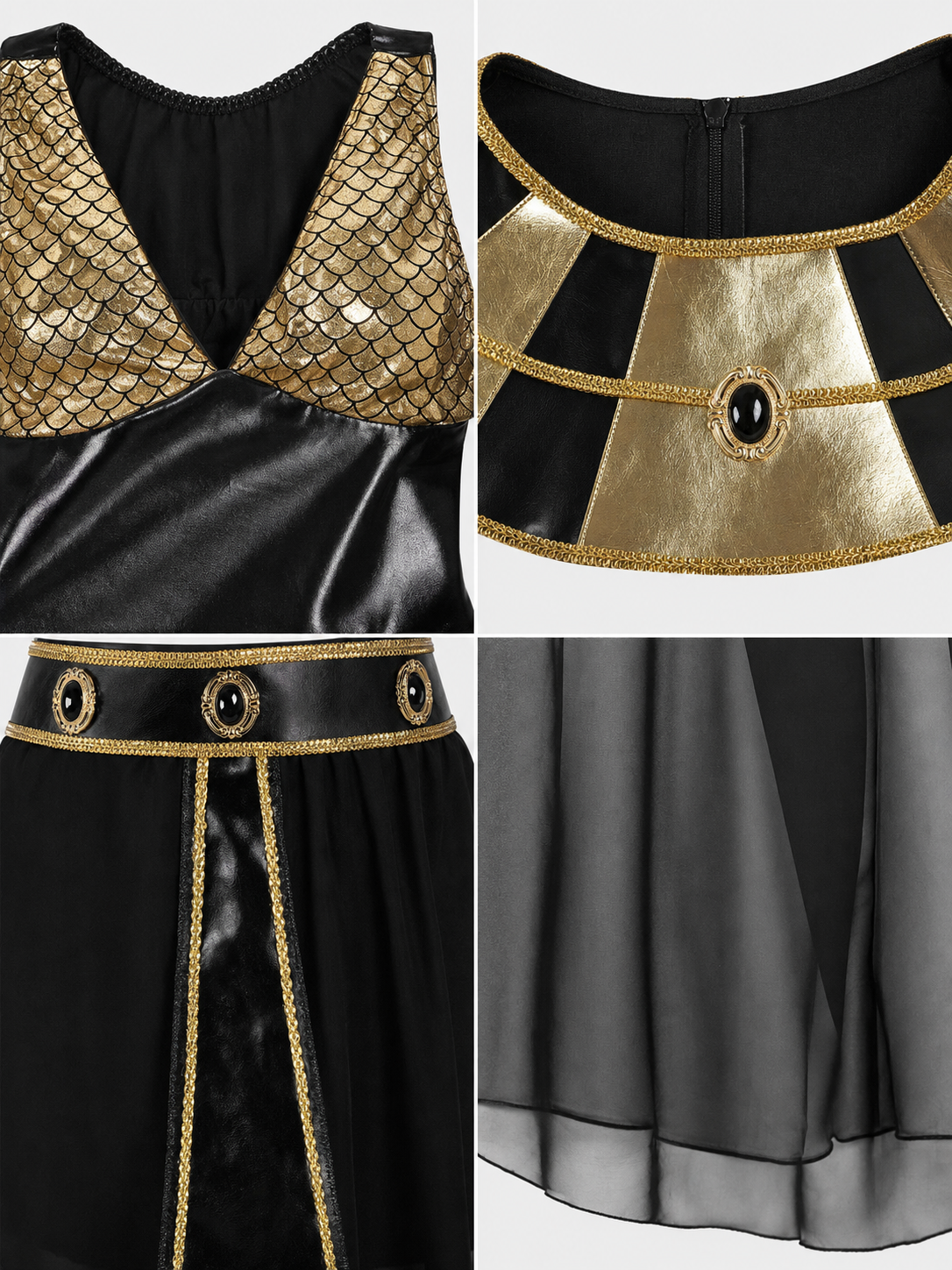 Egyptian XXL costume, black and gold set