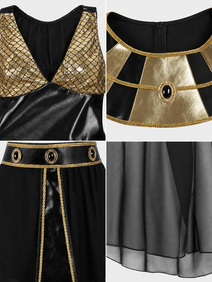 Egyptian XXL costume, black and gold set