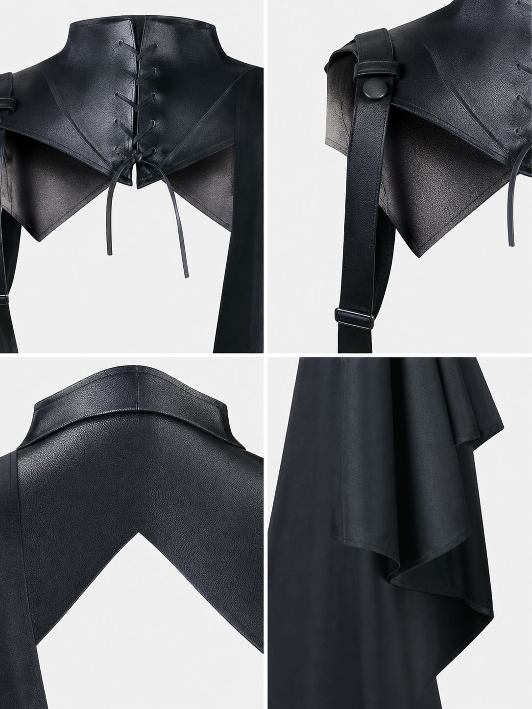 Medieval Hoodless Cloak in Gothic Style