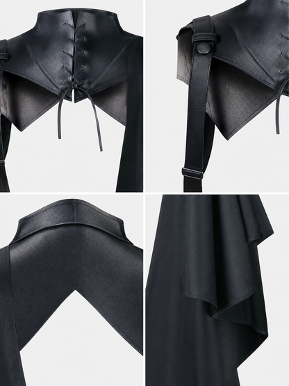Medieval Hoodless Cloak in Gothic Style